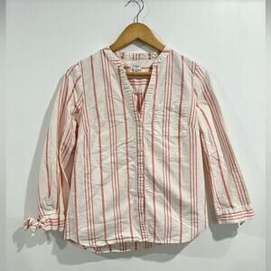 J. Crew Button-up striped shirt with sleeve ties XS